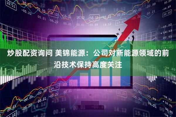 炒股配资询问 美锦能源：公司对新能源领域的前沿技术保持高度关注